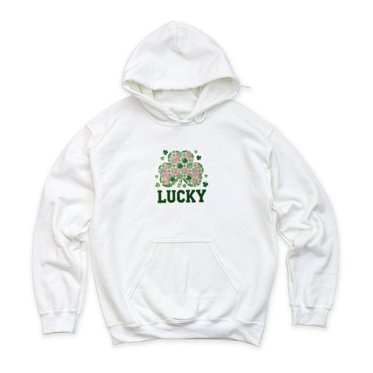 Lucky Varsity Coquette Patchwork Print - Women's Graphic Hoodie