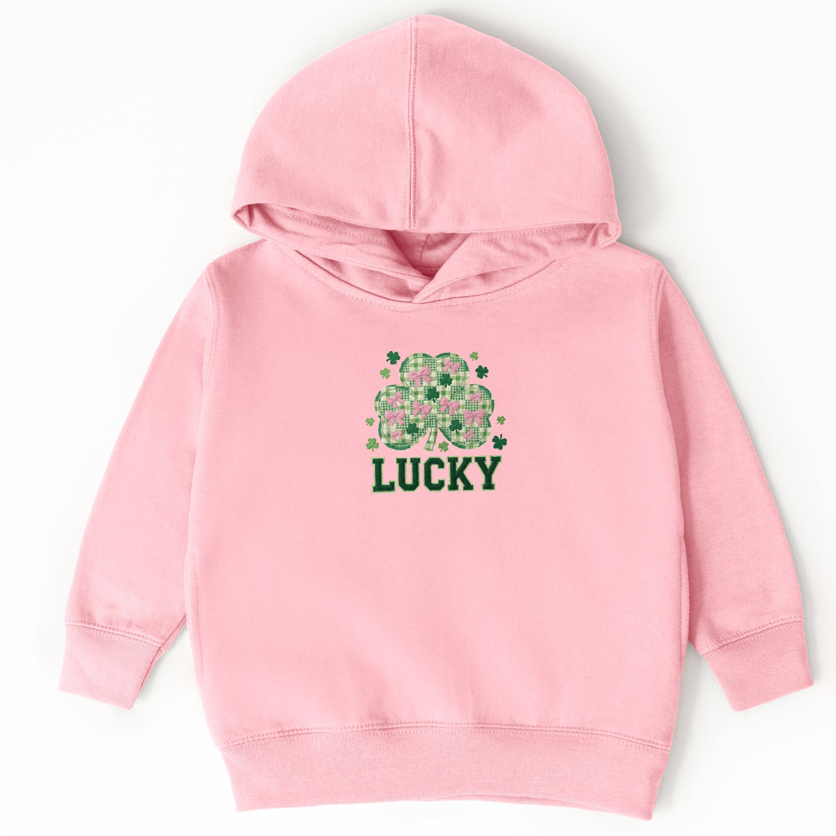 Lucky Varsity Coquette Patchwork Print - Toddler Hoodie