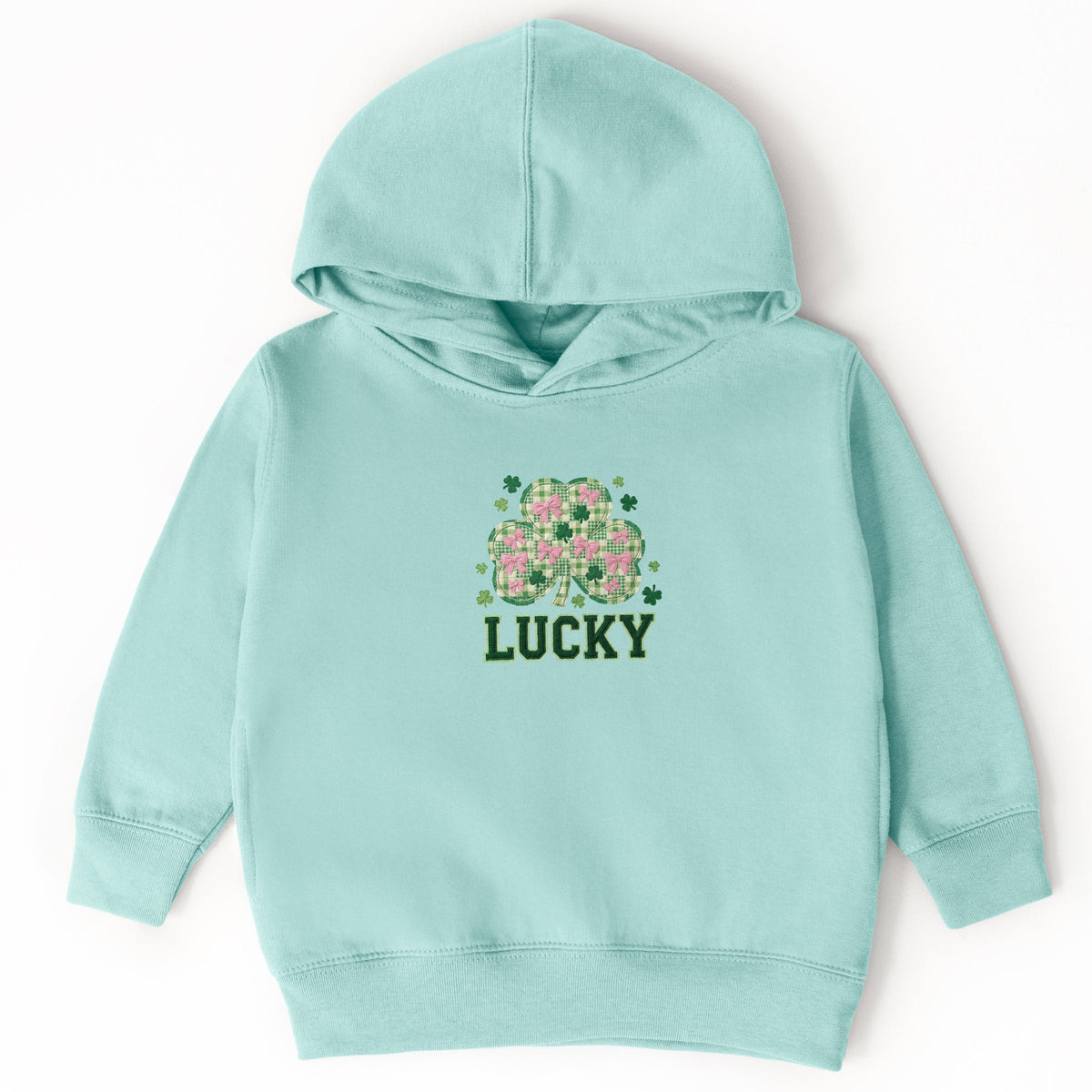 Lucky Varsity Coquette Patchwork Print - Toddler Hoodie
