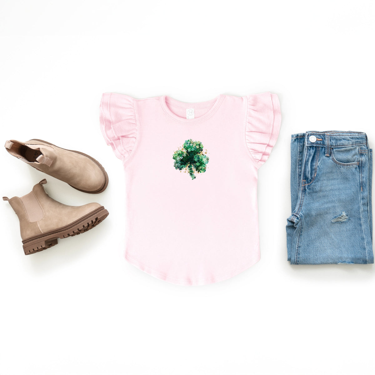 Clover Cluster - Flutter Sleeve Graphic T-Shirt