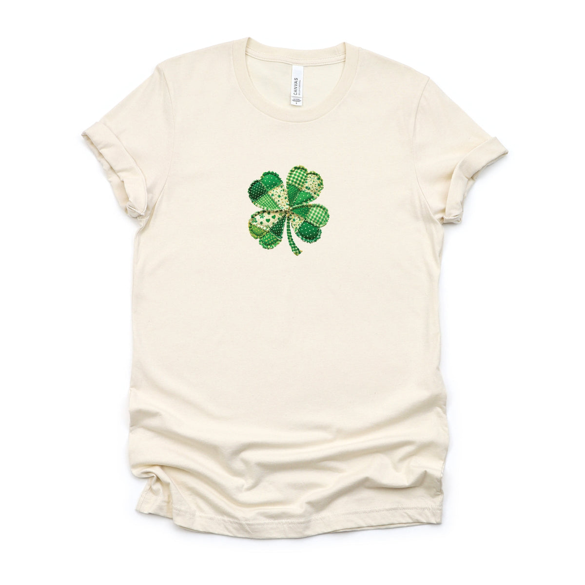 Four Leaf Clover Patchwork Print - Women's Short Sleeve Graphic T-Shirt