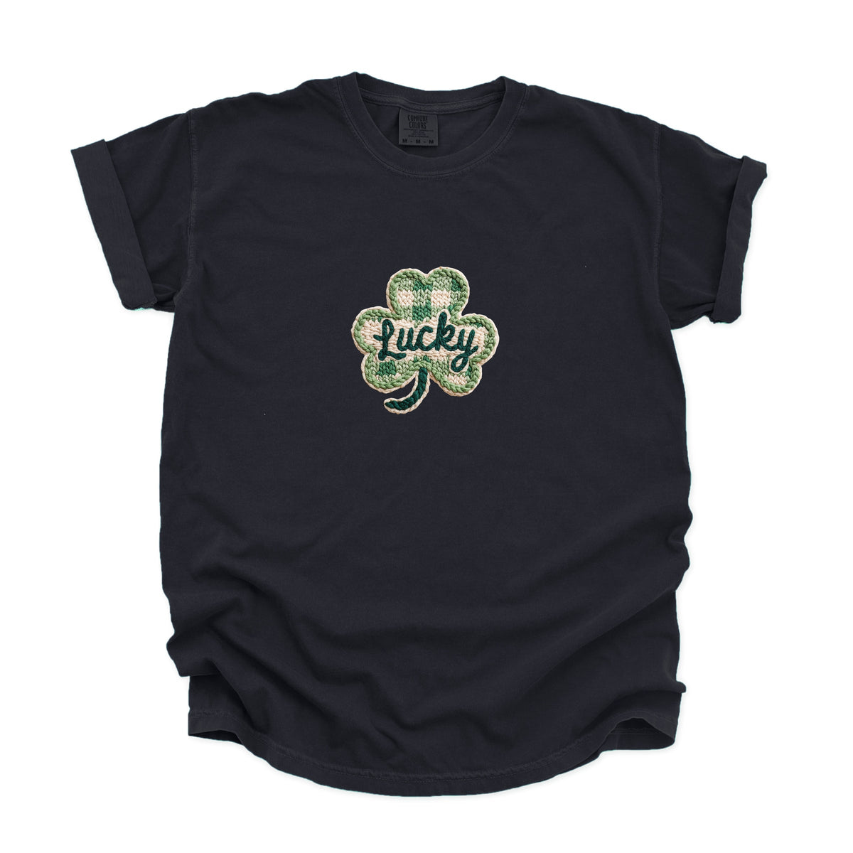 Lucky Clover Yarn Print - Women's Garment Dyed Graphic T-Shirt