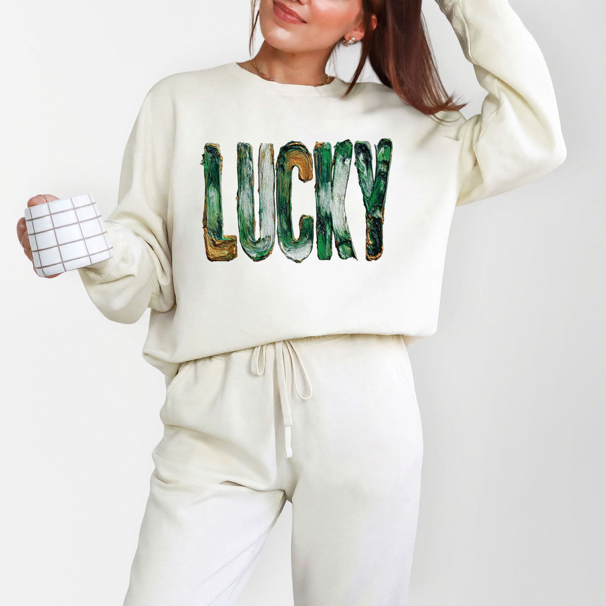 Lucky Paint Print - Women's Lightweight Garment Dyed Sweatshirt