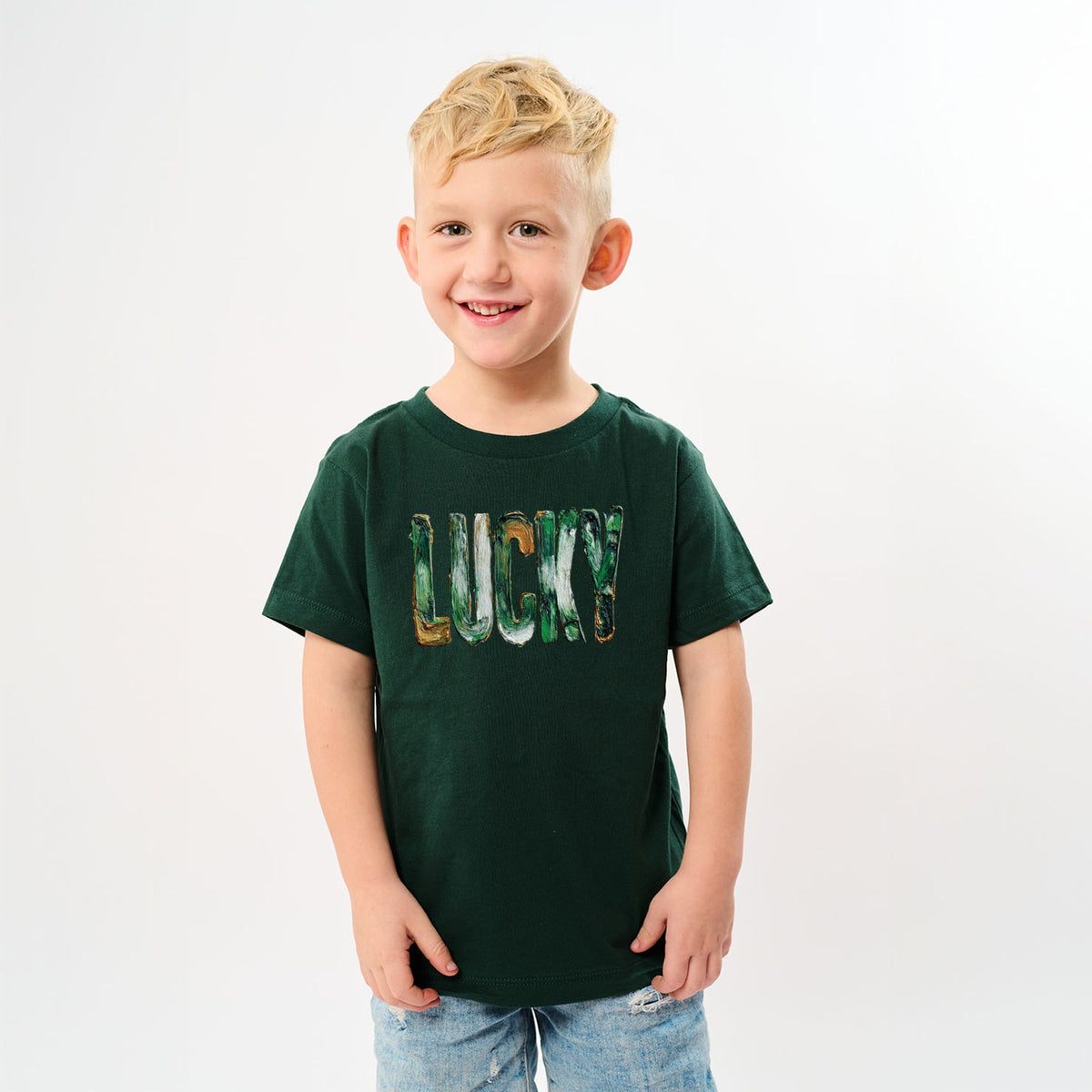 Lucky Paint Print - Youth Short Sleeve Graphic T-Shirt