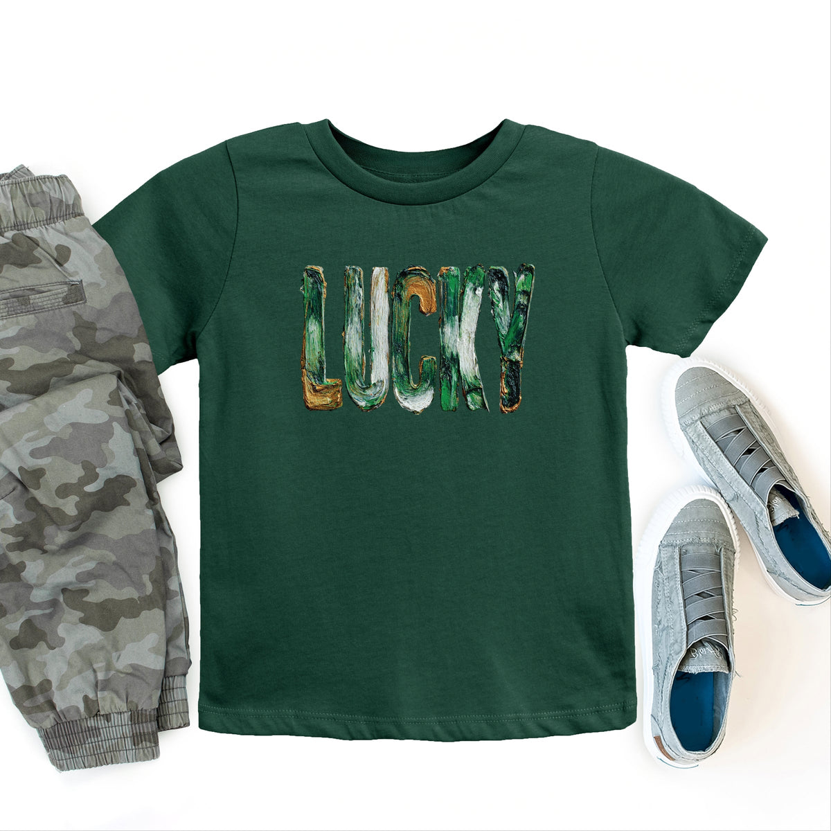 Lucky Paint Print - Youth Short Sleeve Graphic T-Shirt
