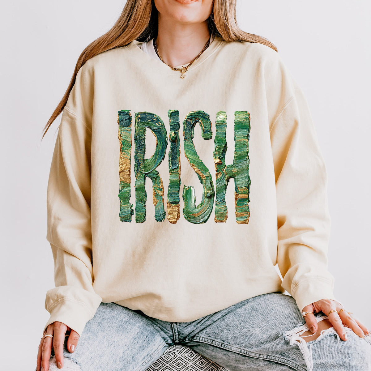 Irish Paint Print - Women's Lightweight Garment Dyed Sweatshirt