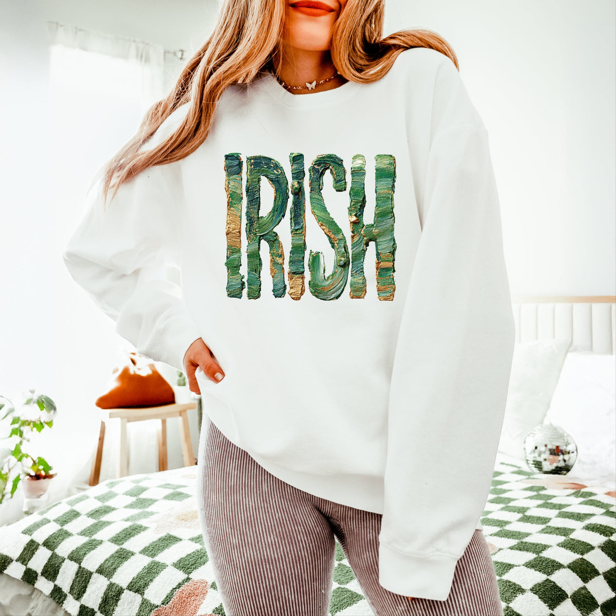 Irish Paint Print - Women's Lightweight Garment Dyed Sweatshirt
