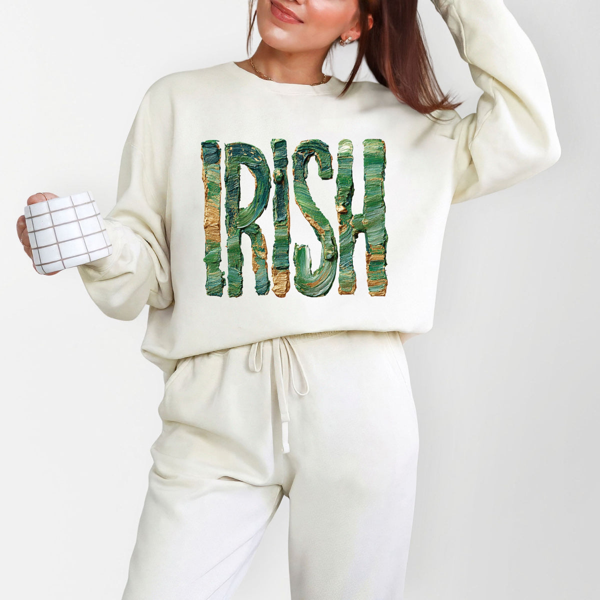 Irish Paint Print - Women's Lightweight Garment Dyed Sweatshirt