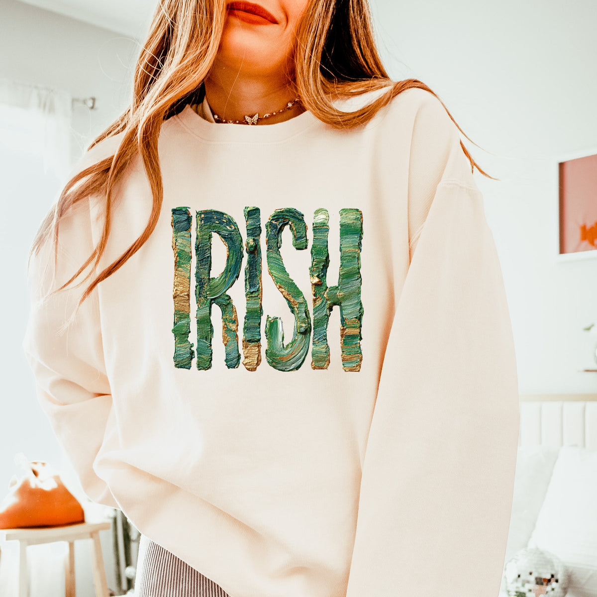 Irish Paint Print - Women's Lightweight Garment Dyed Sweatshirt