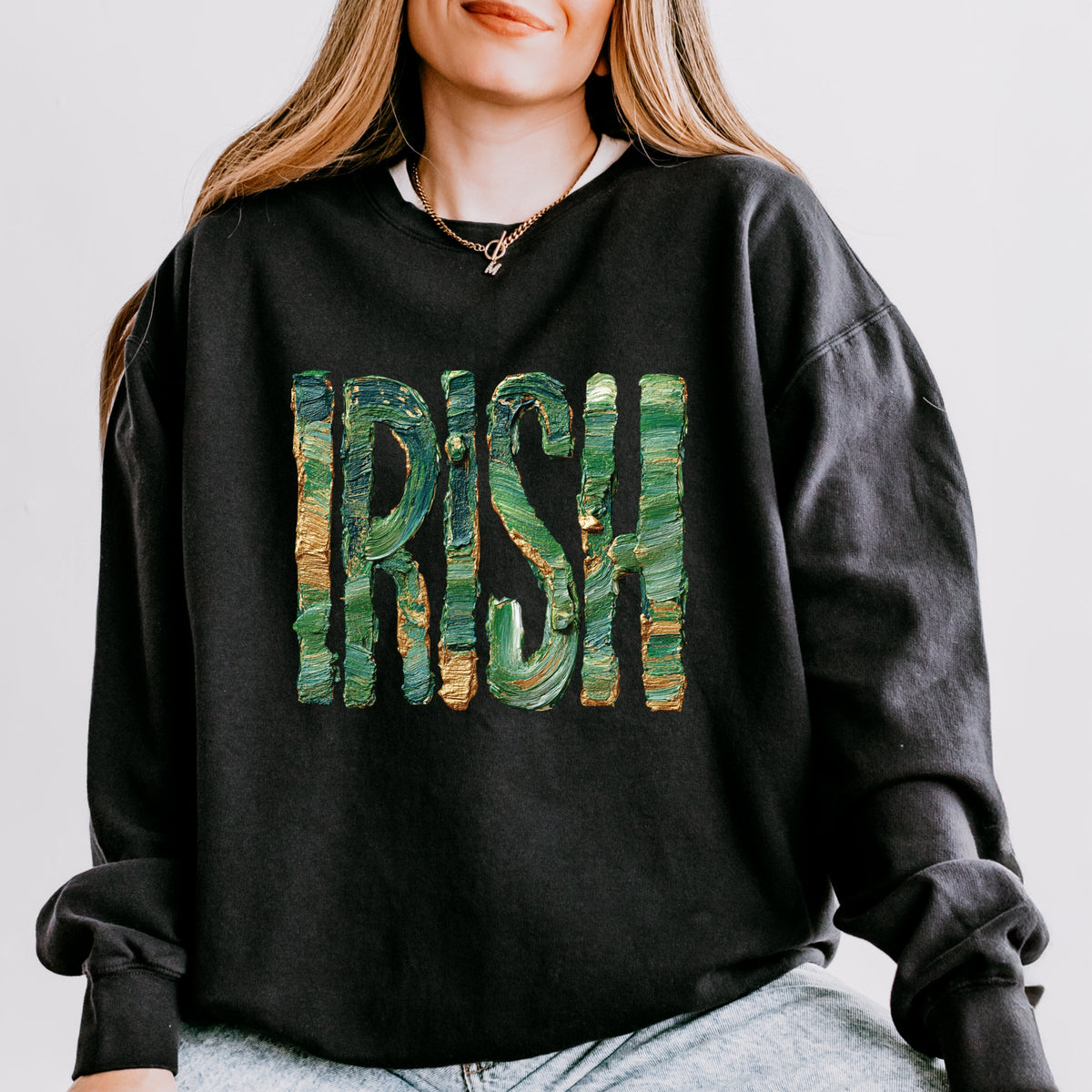 Irish Paint Print - Women's Lightweight Garment Dyed Sweatshirt