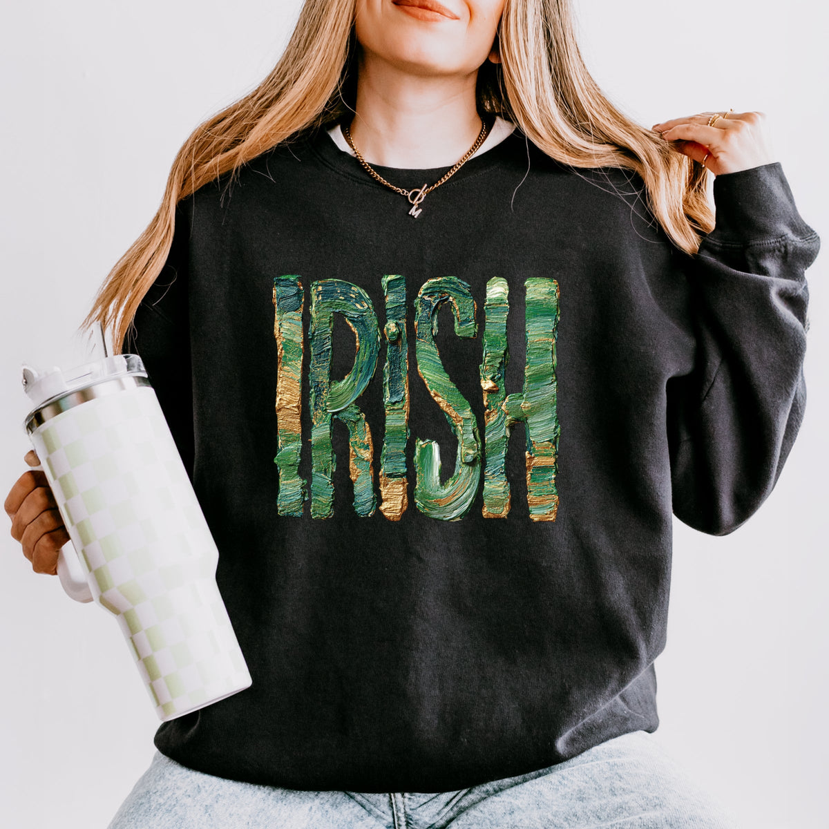 Irish Paint Print - Women's Lightweight Garment Dyed Sweatshirt