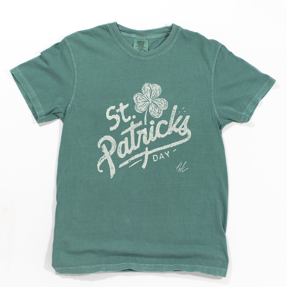 St. Patrick's Day Clover Cursive - Women's Garment Dyed Graphic T-Shirt