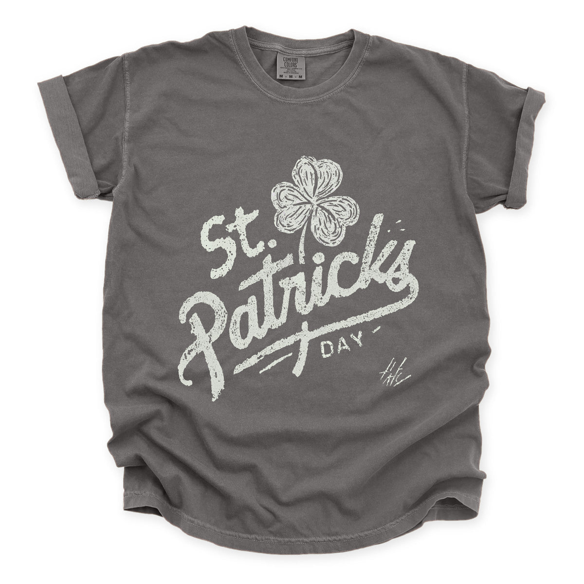 St. Patrick's Day Clover Cursive - Women's Garment Dyed Graphic T-Shirt
