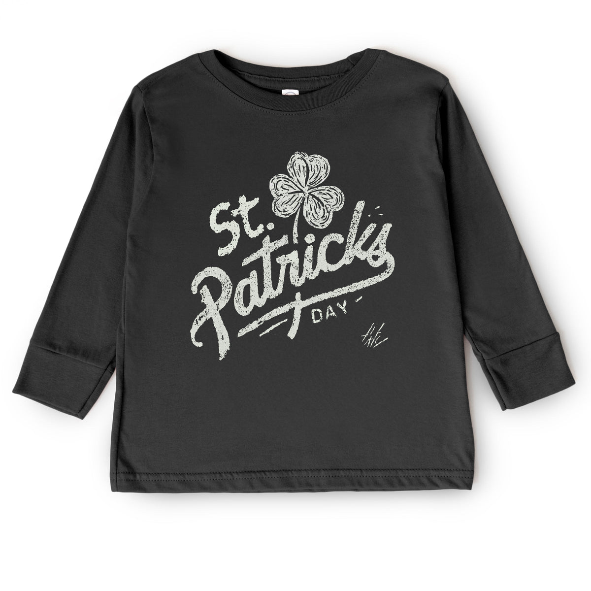 St. Patrick's Day Clover Cursive - Toddler Long Sleeve Graphic Tee