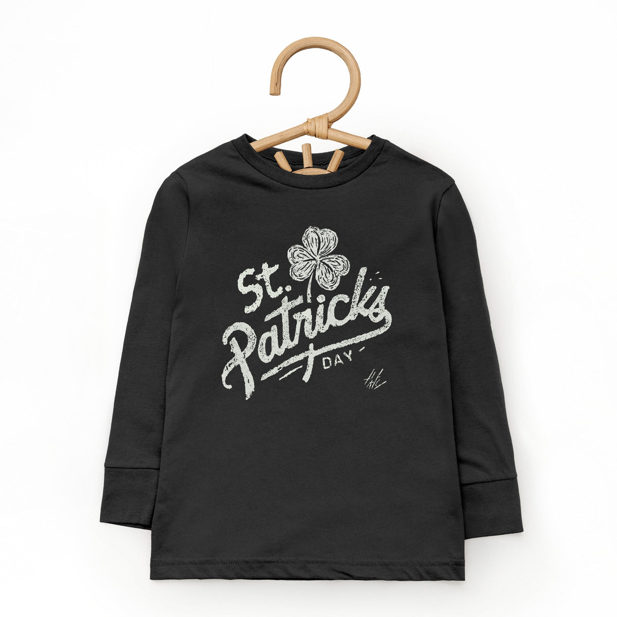 St. Patrick's Day Clover Cursive - Toddler Long Sleeve Graphic Tee