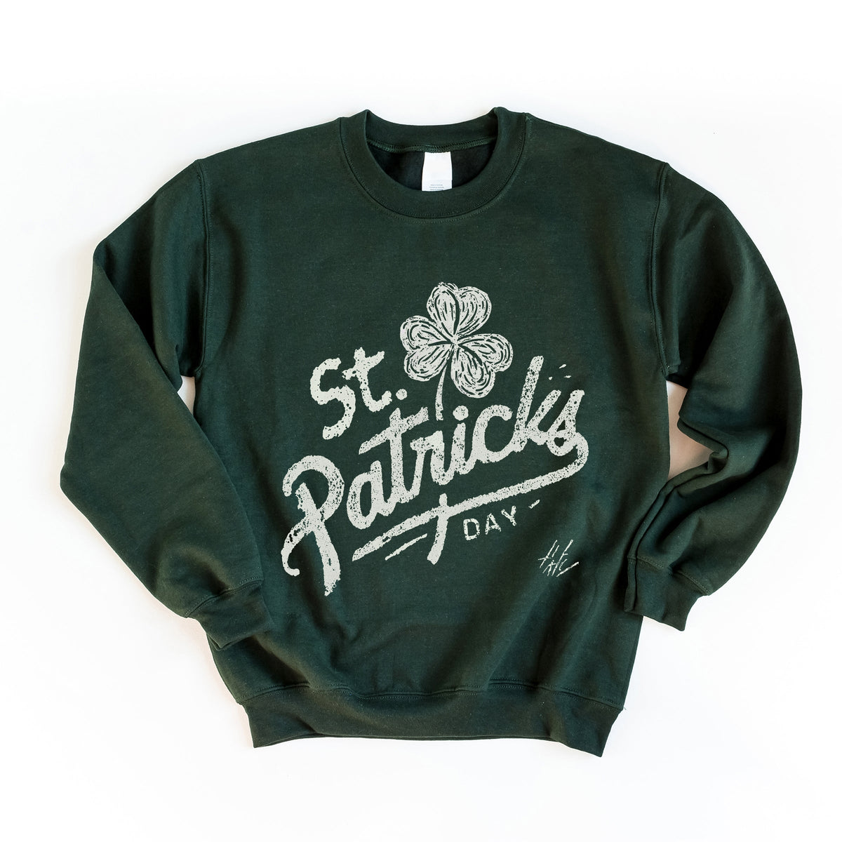 St. Patrick's Day Clover Cursive - Women's Graphic Sweatshirt