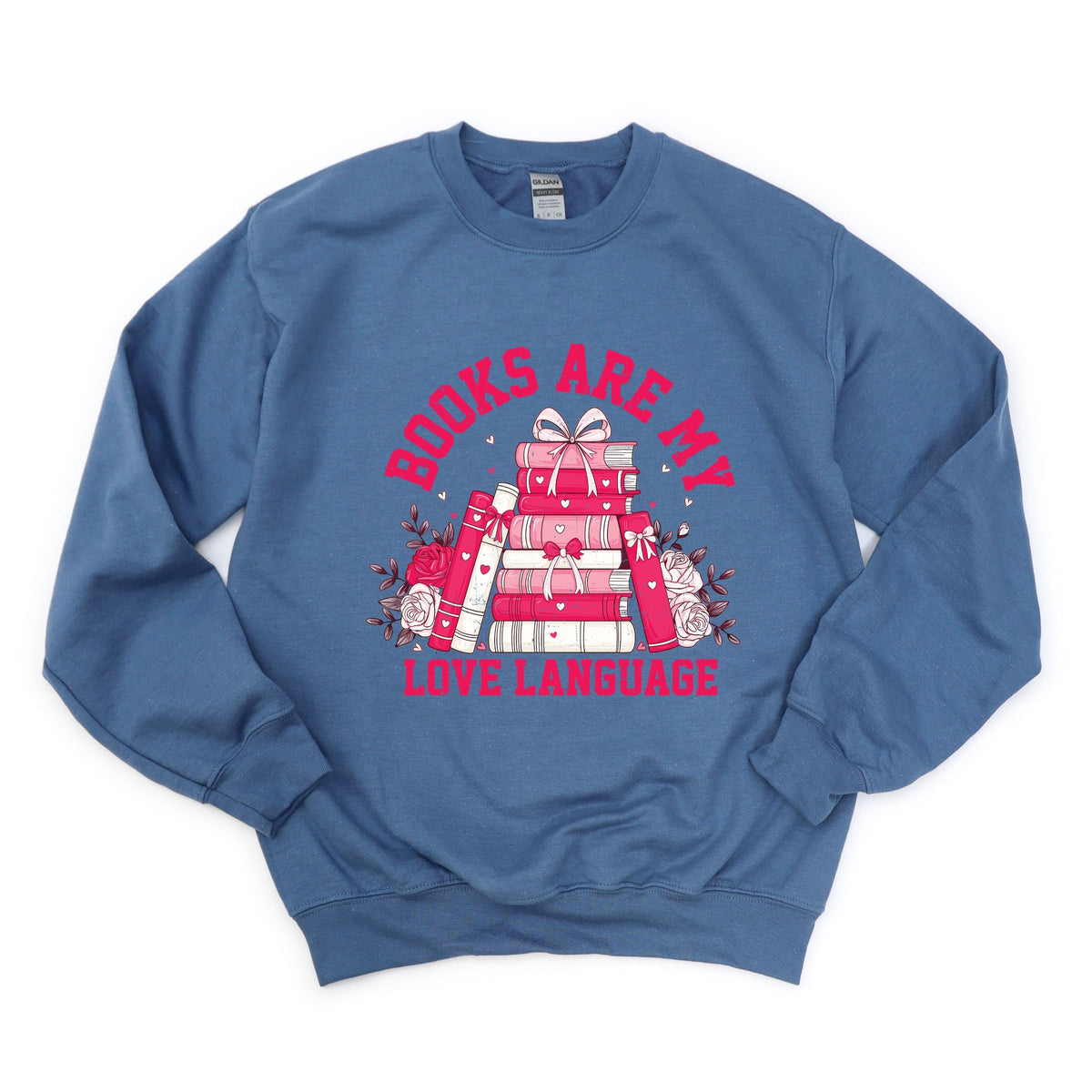 Books Are My Love Language Heart - Women's Graphic Sweatshirt