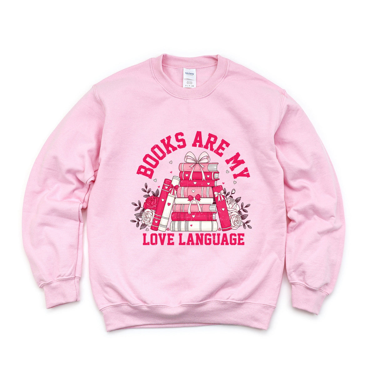 Books Are My Love Language Heart - Women's Graphic Sweatshirt