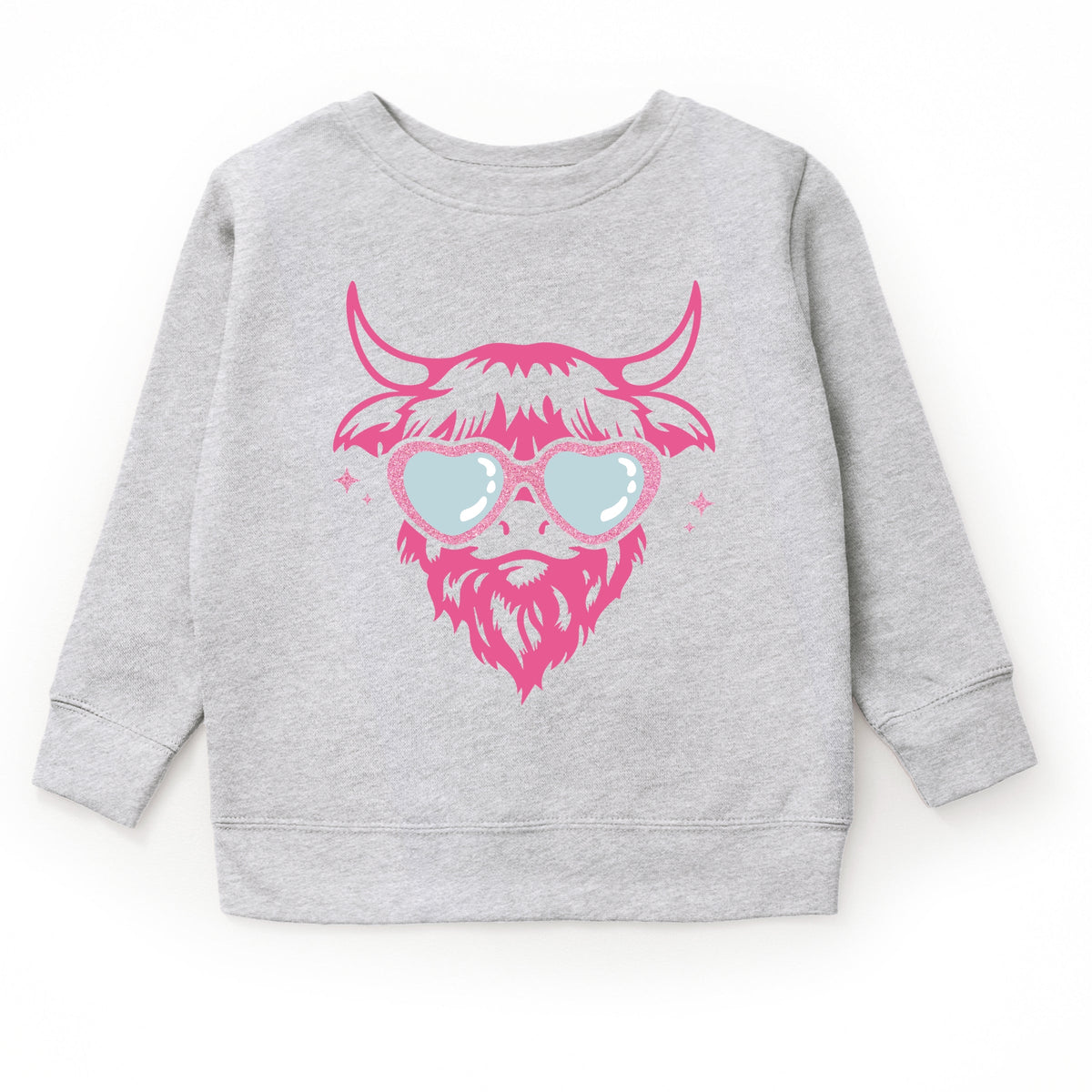 Cow Heart Glasses Glitter - Youth Graphic Sweatshirt