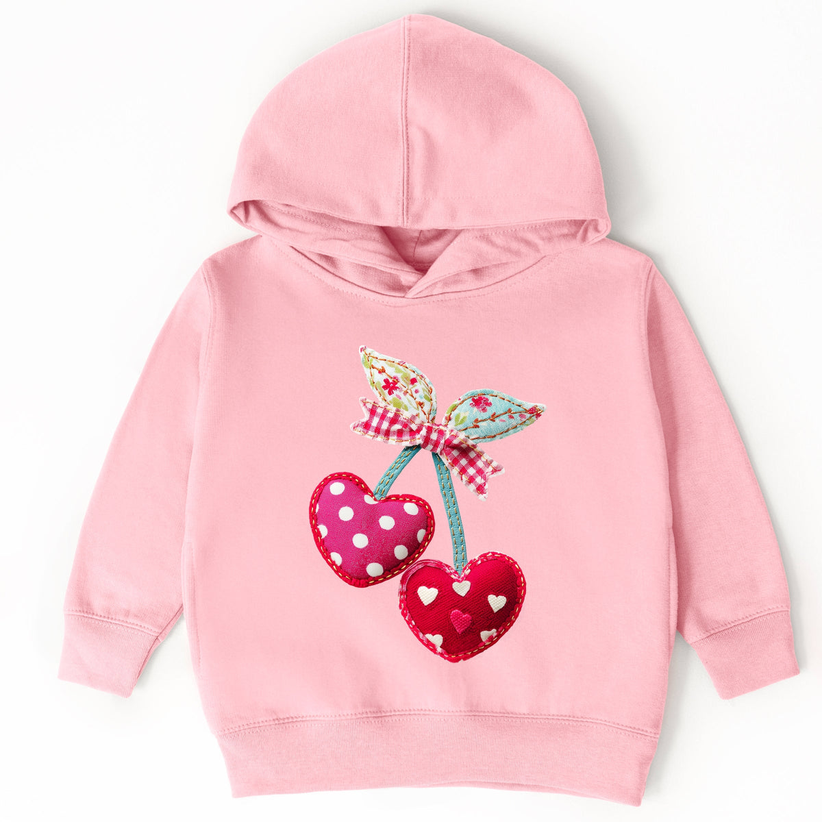 Cherry Hearts Patchwork Print - Toddler Hoodie