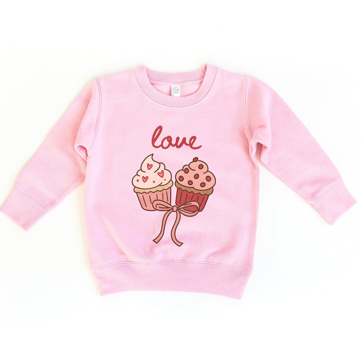 Love Cursive Cupcakes Coquette - Toddler Graphic Sweatshirt