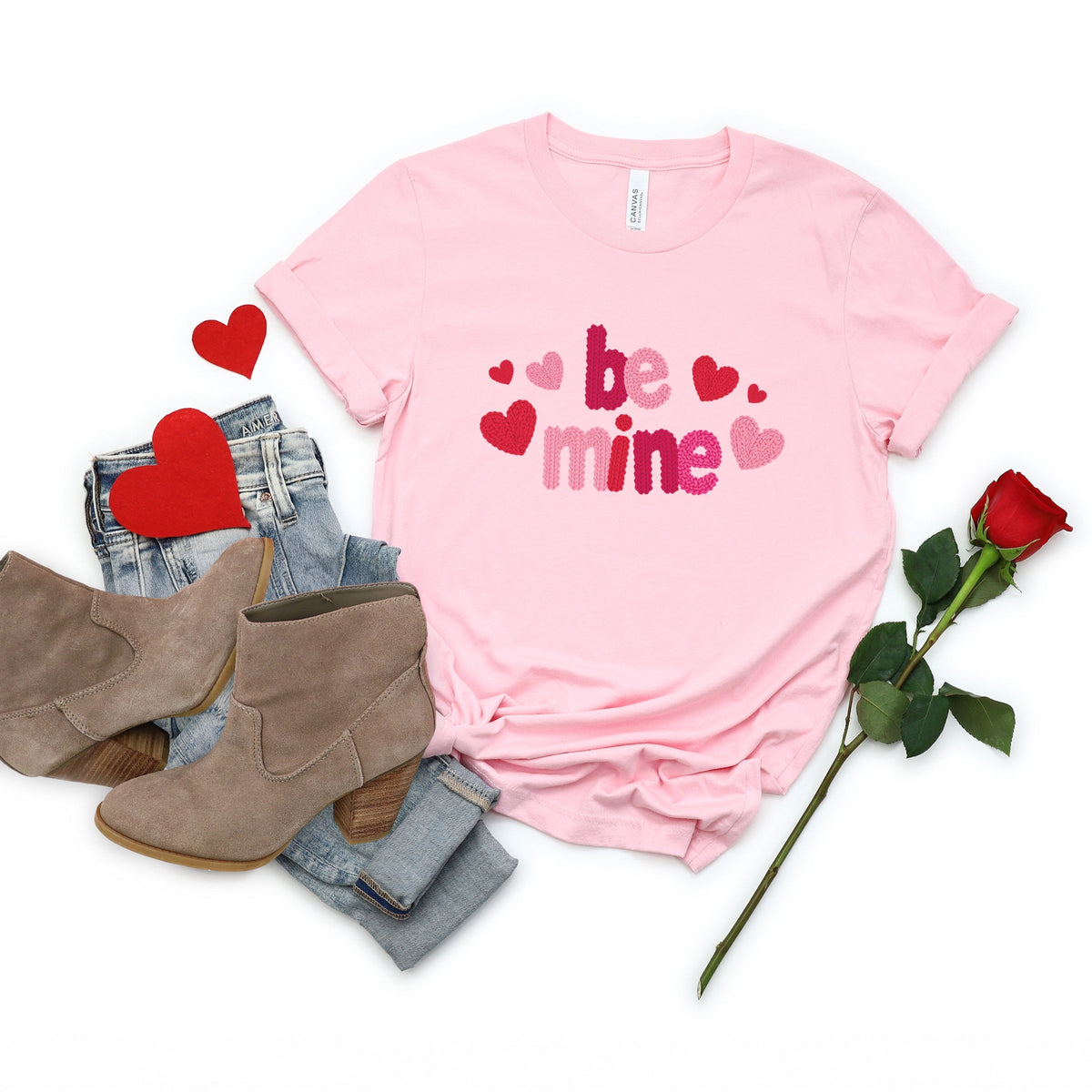 Be Mine Knit Print - Women's Short Sleeve Graphic T-Shirt