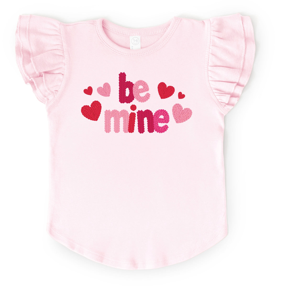 Be Mine Knit Print - Flutter Sleeve Graphic T-Shirt