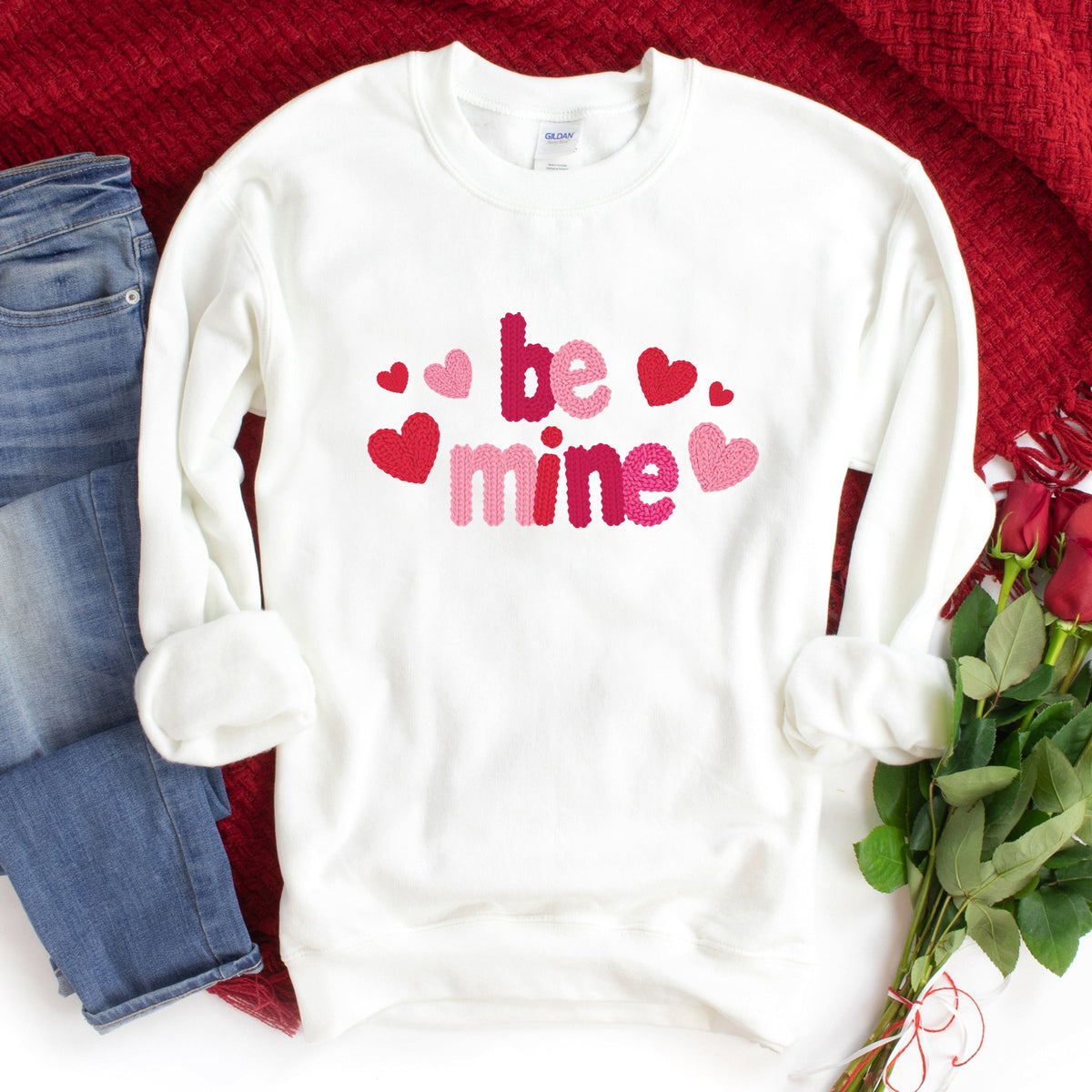 Be Mine Knit Print - Women's Graphic Sweatshirt
