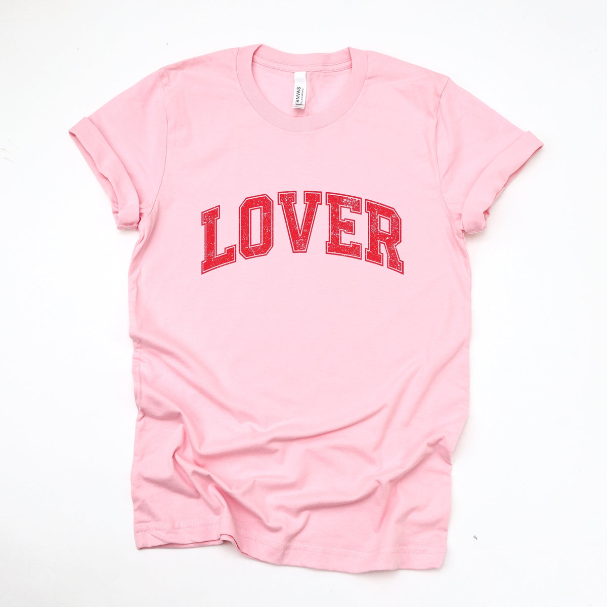 Lover Varsity Arched Distressed - Women's Short Sleeve Graphic T-Shirt