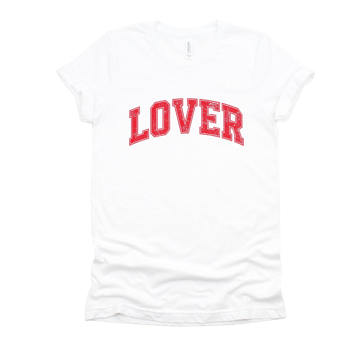 Lover Varsity Arched Distressed - Women's Short Sleeve Graphic T-Shirt