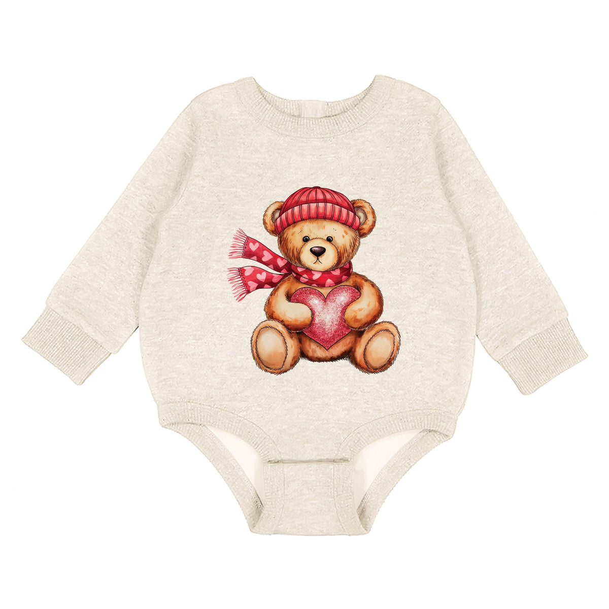 Valentine Teddy Bear Beanie - Infant Fleece BodySuit