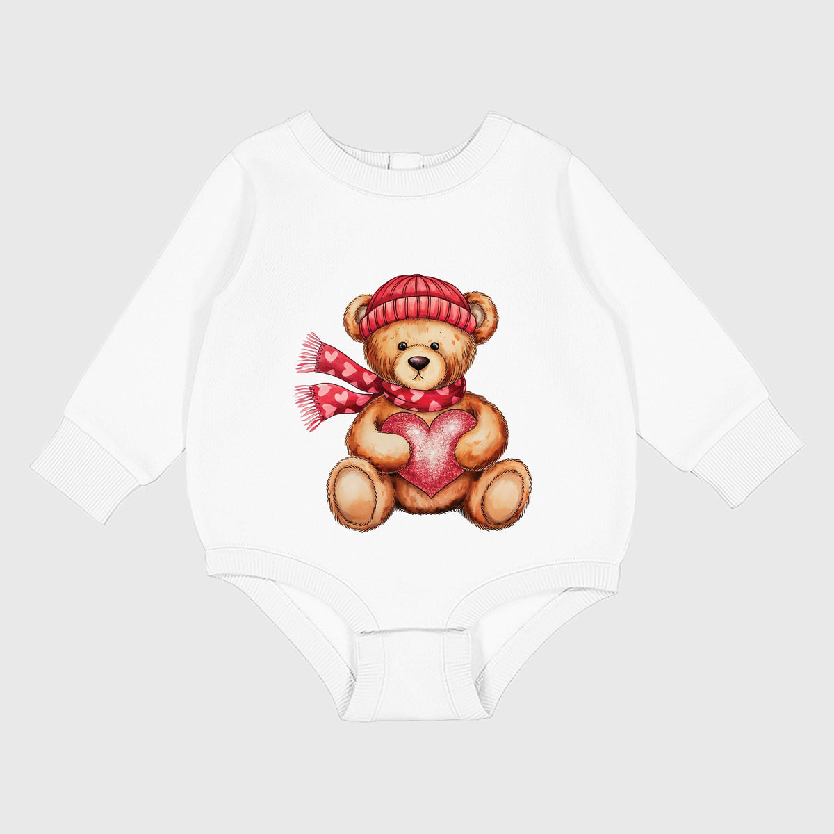 Valentine Teddy Bear Beanie - Infant Fleece BodySuit