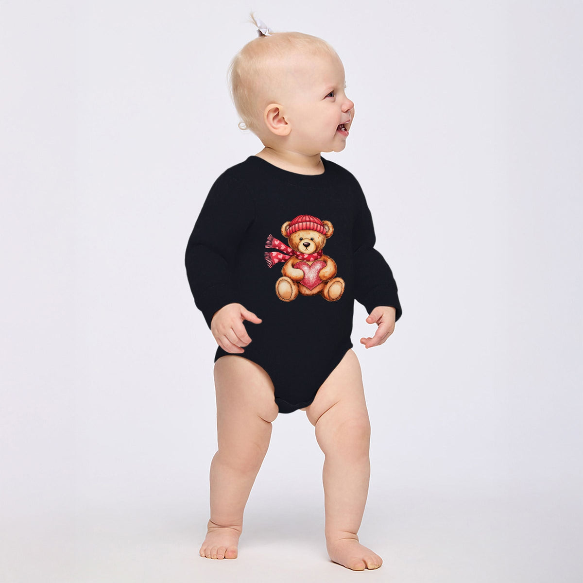 Valentine Teddy Bear Beanie - Infant Fleece BodySuit