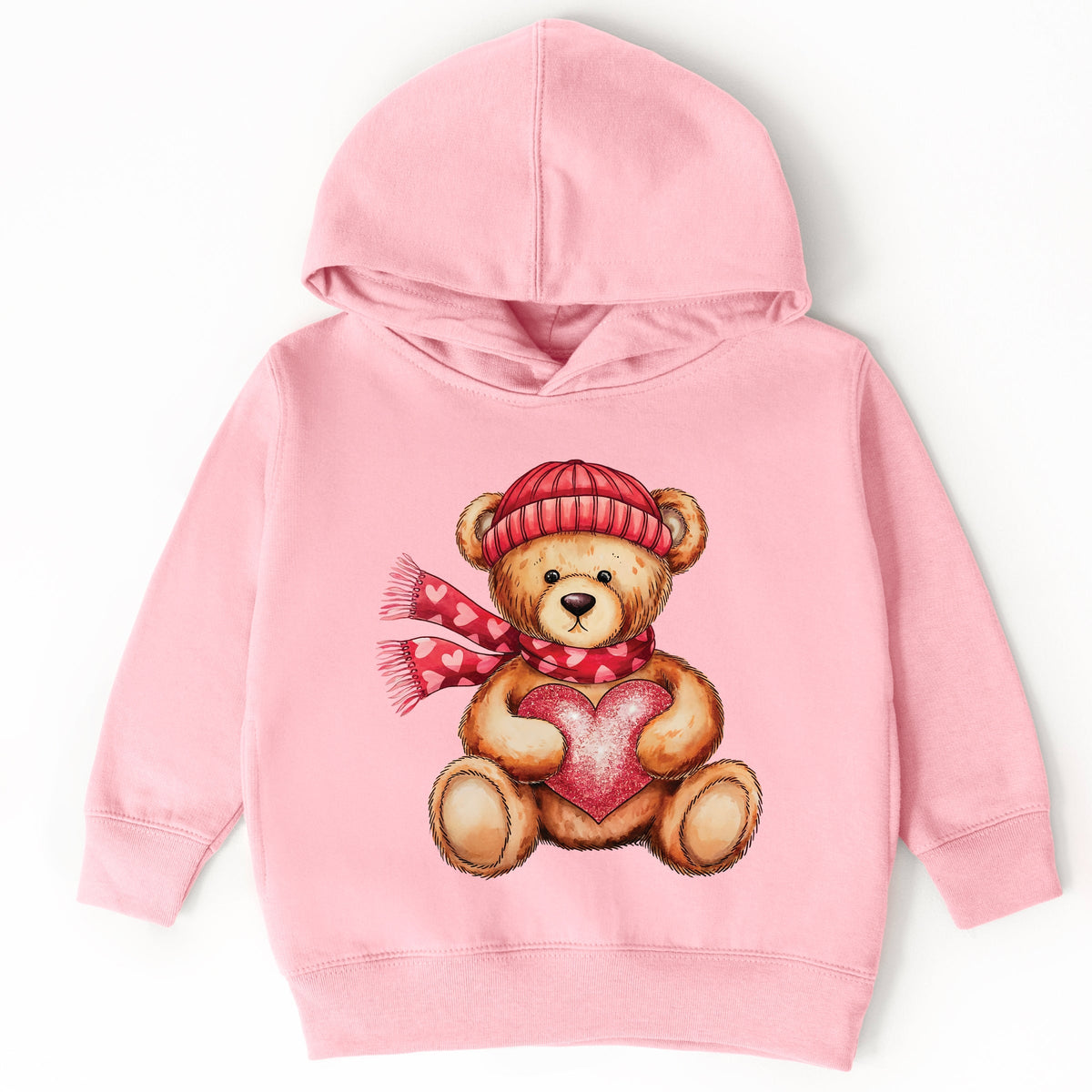Valentine Teddy Bear Beanie - Toddler Hoodie