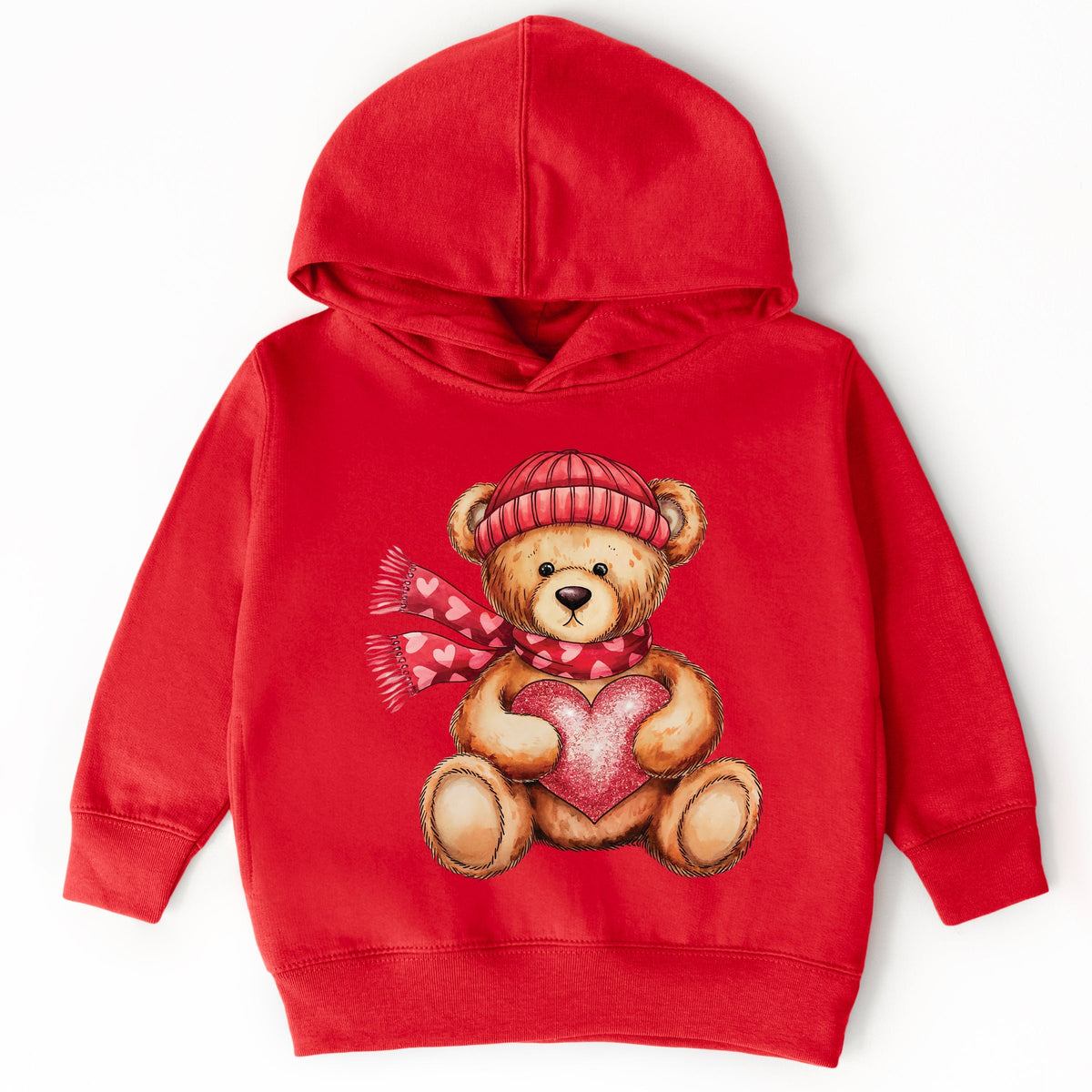 Valentine Teddy Bear Beanie - Toddler Hoodie