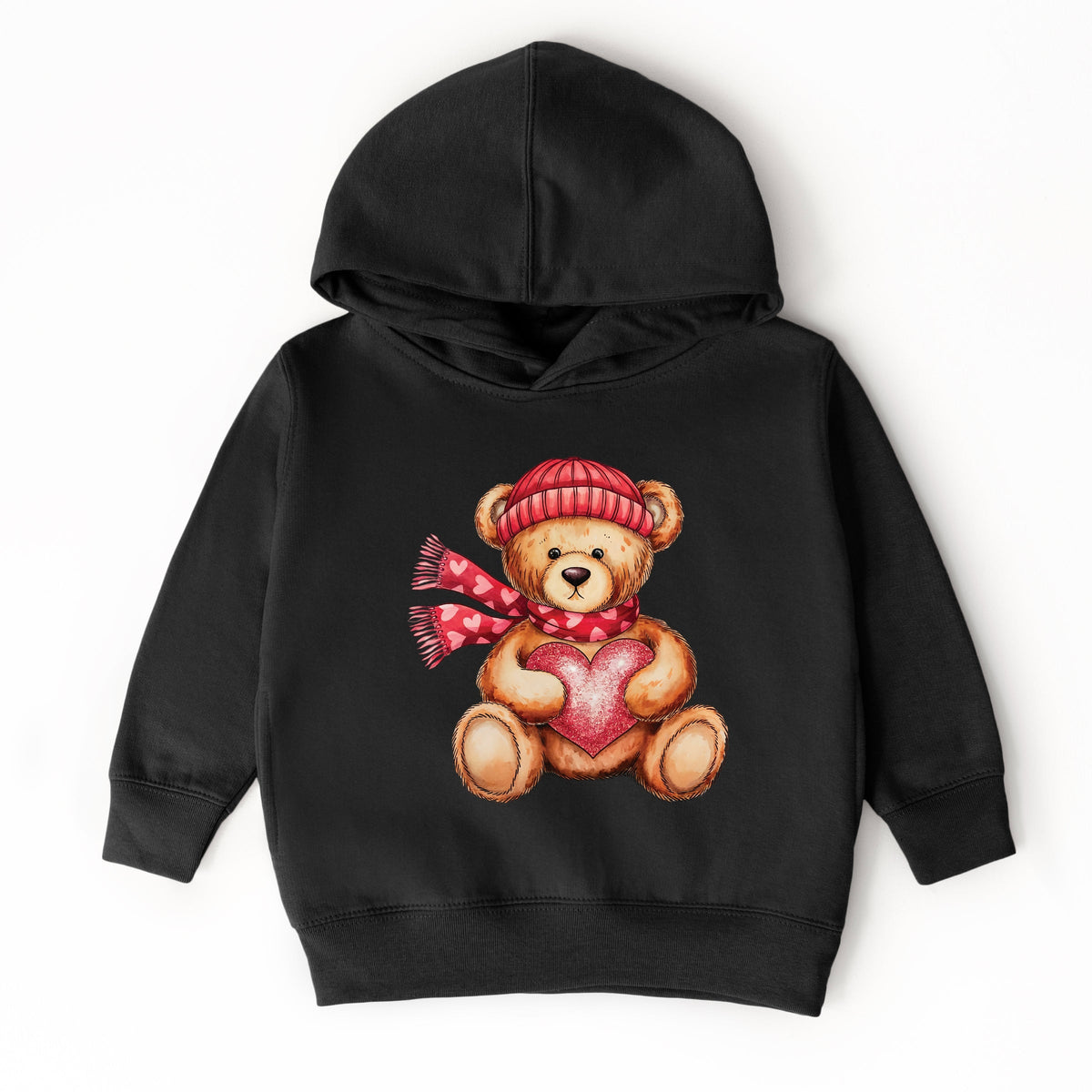 Valentine Teddy Bear Beanie - Toddler Hoodie