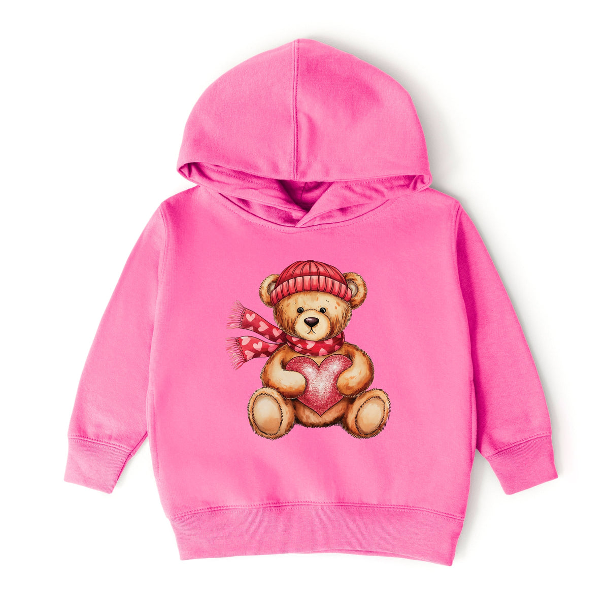 Valentine Teddy Bear Beanie - Toddler Hoodie