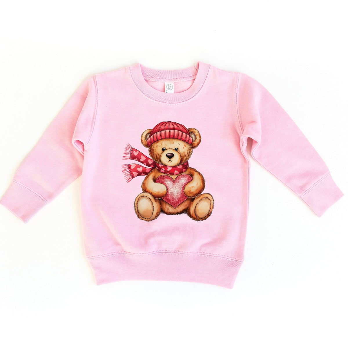 Valentine Teddy Bear Beanie - Toddler Graphic Sweatshirt
