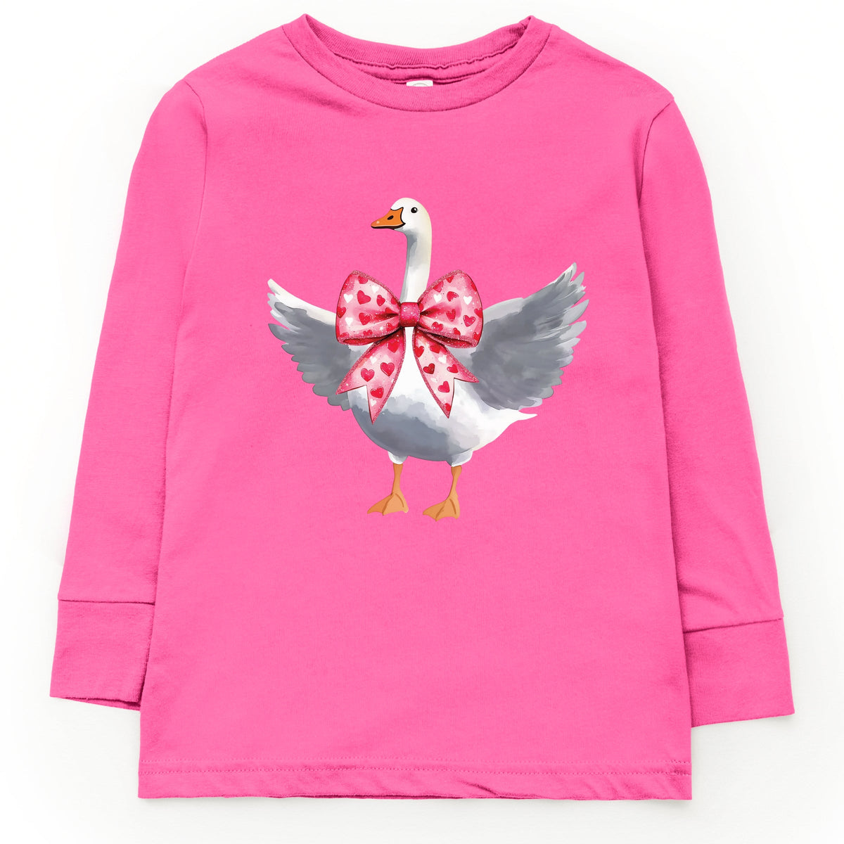 Valentine Goose Coquette - Toddler Long Sleeve Graphic Tee