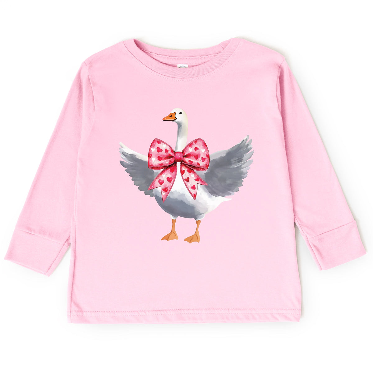 Valentine Goose Coquette - Toddler Long Sleeve Graphic Tee