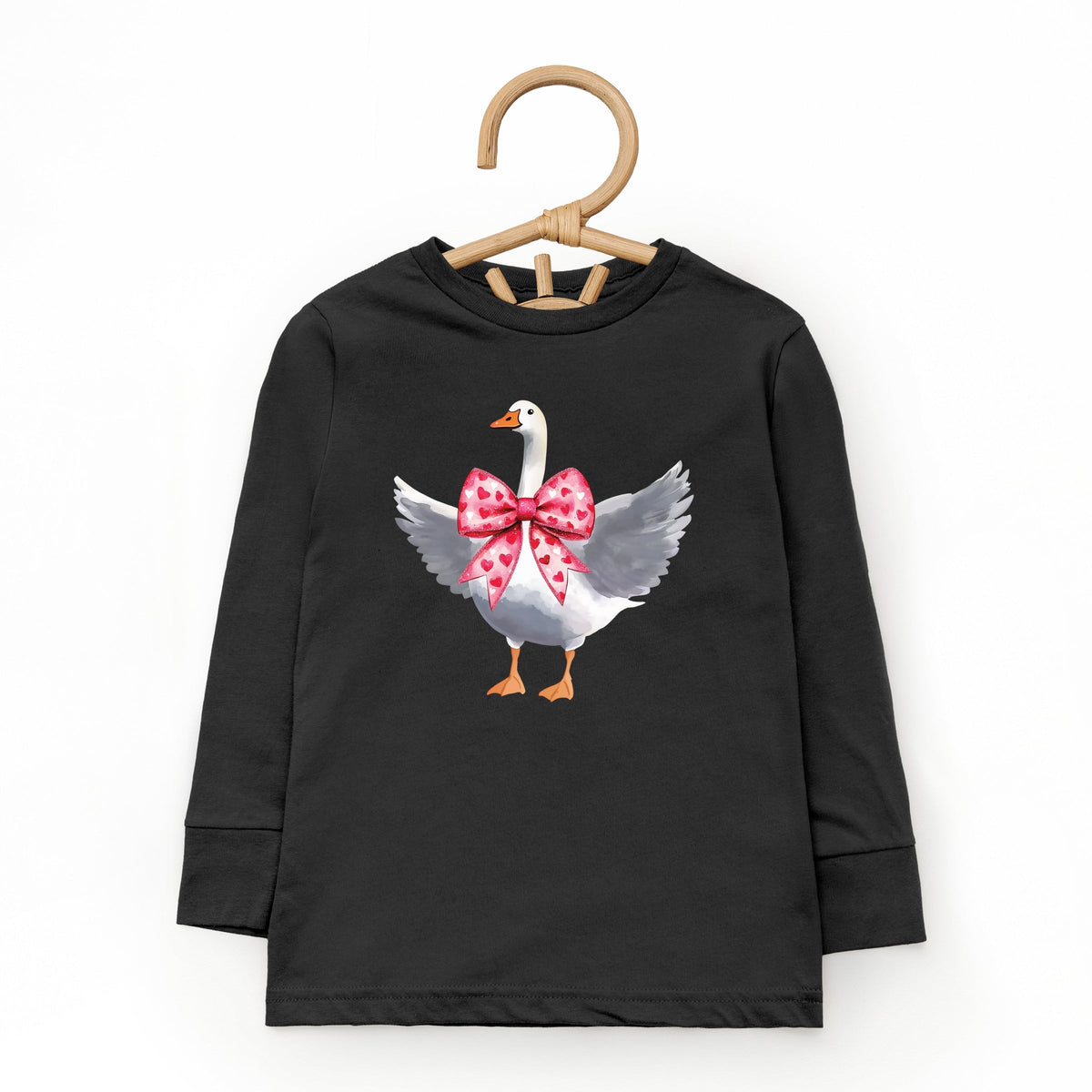 Valentine Goose Coquette - Toddler Long Sleeve Graphic Tee