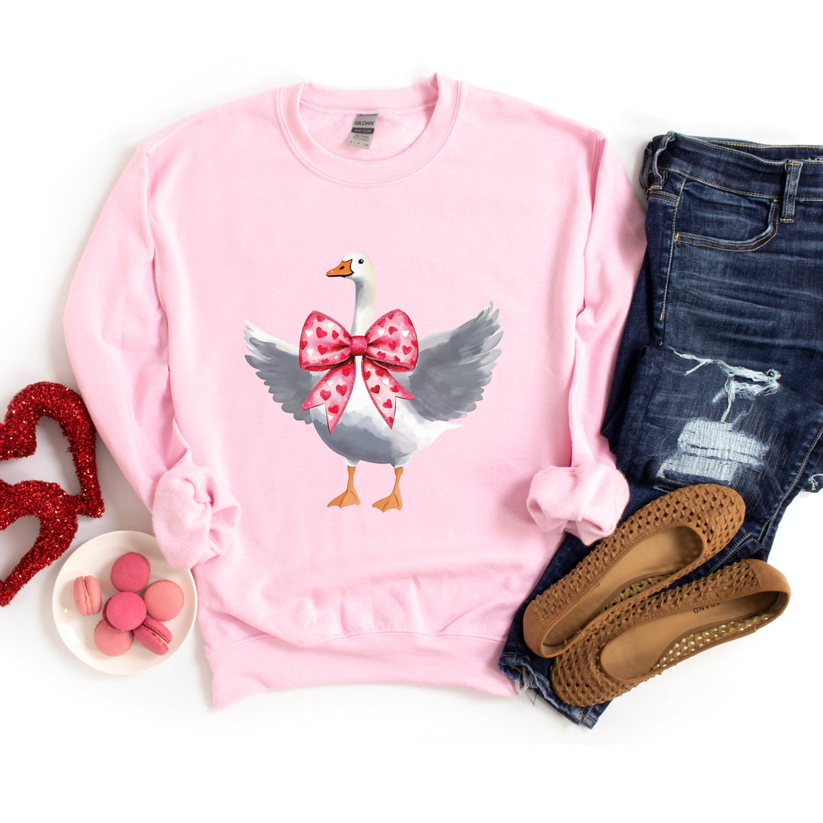 Valentine Goose Coquette - Women's Graphic Sweatshirt