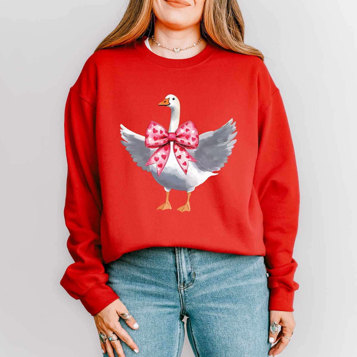 Valentine Goose Coquette - Women's Graphic Sweatshirt