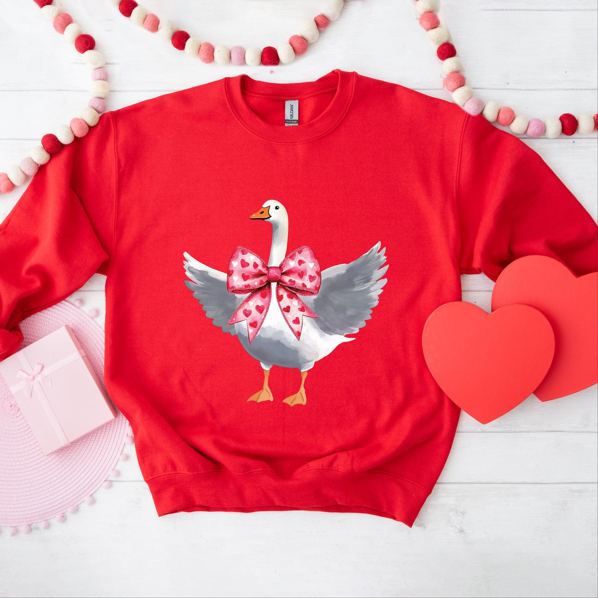 Valentine Goose Coquette - Women's Graphic Sweatshirt