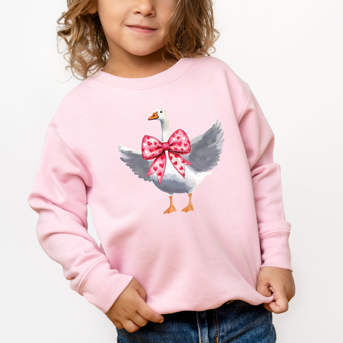 Valentine Goose Coquette - Toddler Graphic Sweatshirt