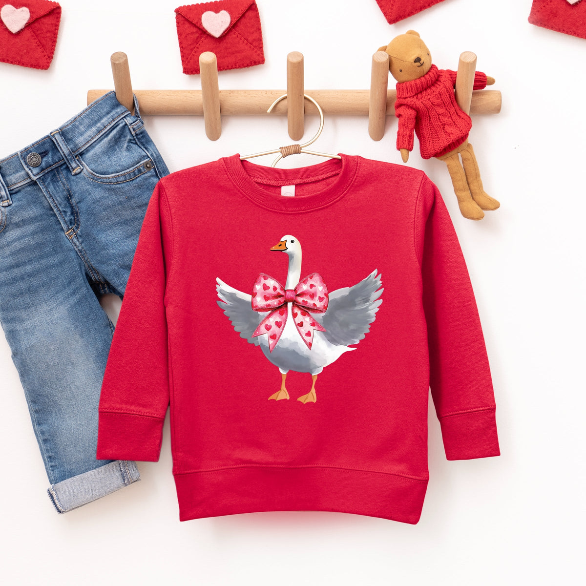 Valentine Goose Coquette - Toddler Graphic Sweatshirt