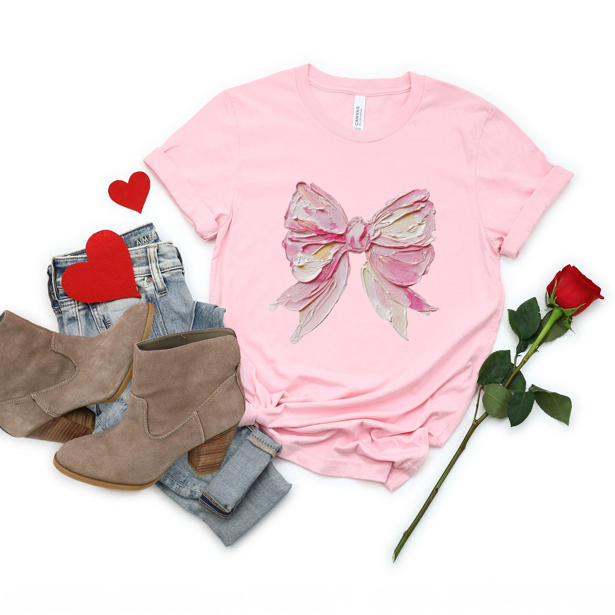 Coquette Bow Paint - Women's Short Sleeve Graphic T-Shirt