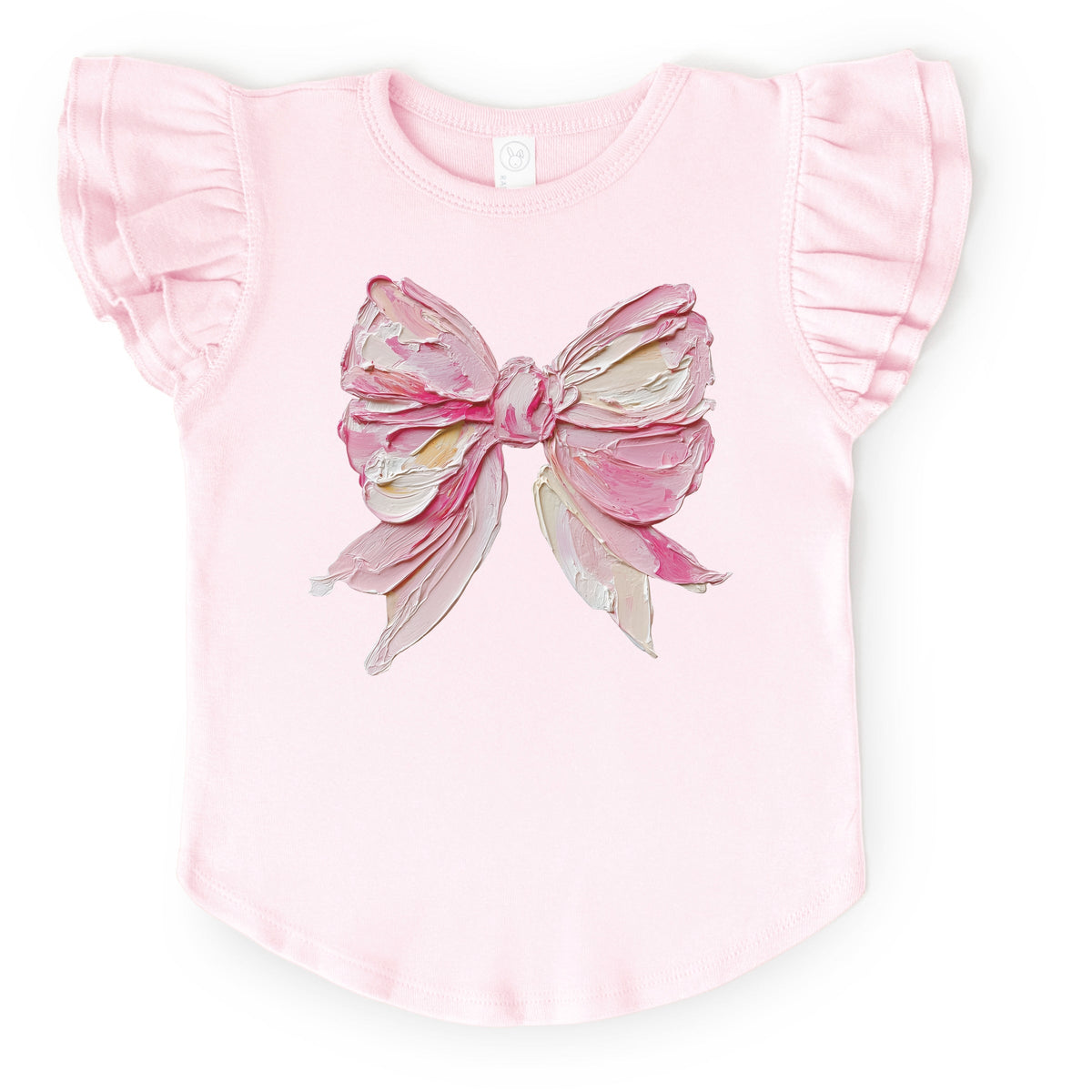 Coquette Bow Paint - Flutter Sleeve Graphic T-Shirt