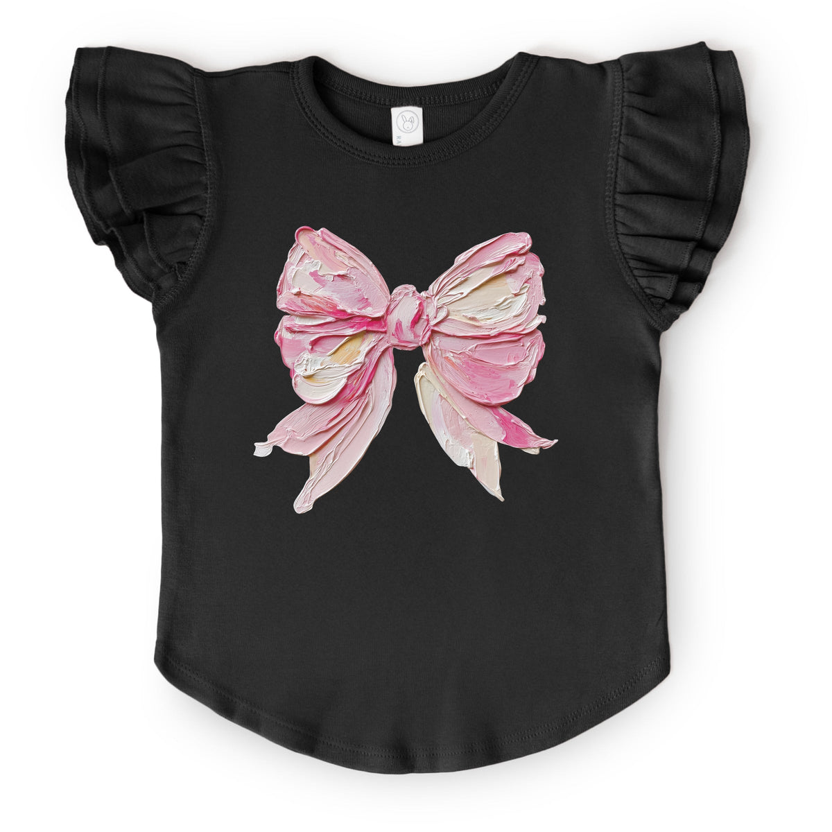 Coquette Bow Paint - Flutter Sleeve Graphic T-Shirt