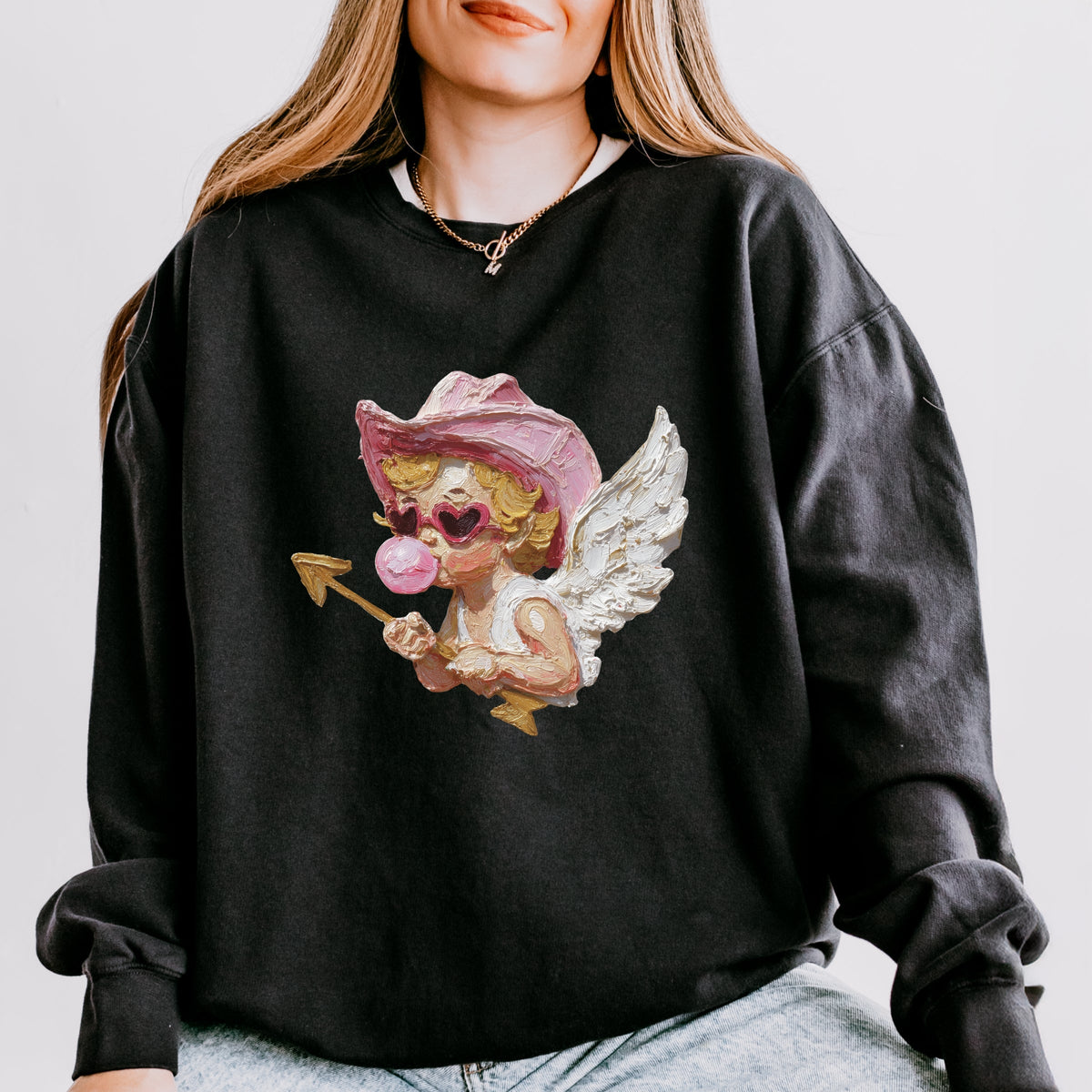 Cupid Heart Eyes Paint - Women's Lightweight Garment Dyed Sweatshirt